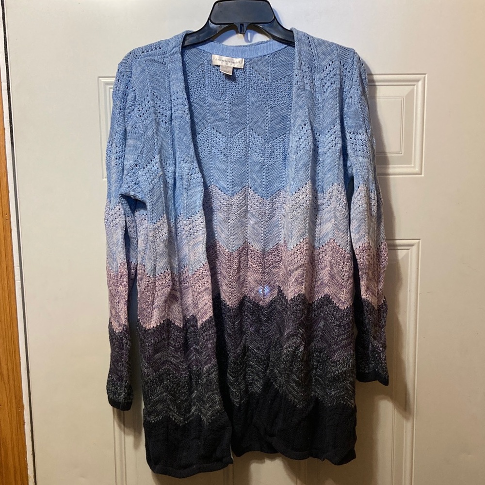 Christopher &Banks Gradient Blue and Purple Women's Sweater L